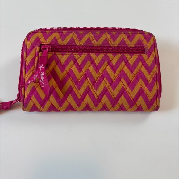 Vera Bradley Matched Set Zigzag Quilted Crossbody Bag Wallet Set Pink/Orange - Picture 12 of 12
